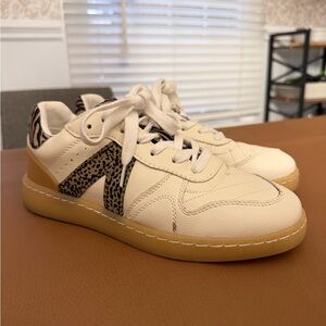 MIA Cream and Black Animal Print Sneakers